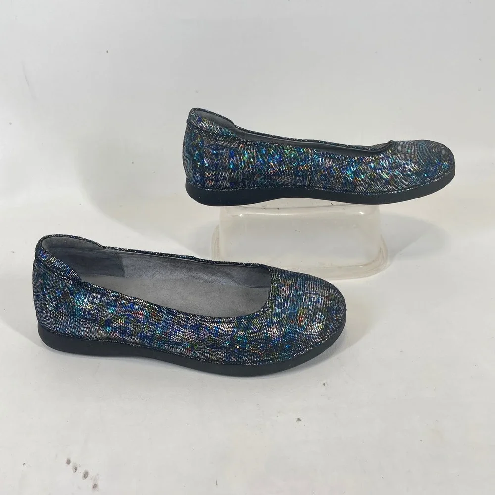 Alegria by PG Lite Petal Ballet Flats Metallic Mosaic Leather PET-321 Size 9